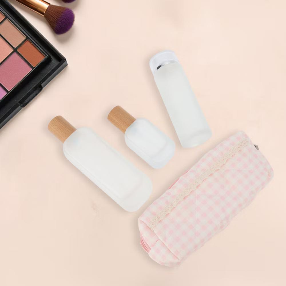 1 Pc Plaid Lace Style Drawstring Makeup Bag for Vacation Polyester - Image 15