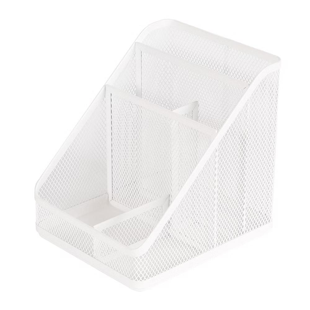Mesh Medium Desktop Organizer White - Steel Desk Tool Holder for Office Organization & Accessories - Image 2