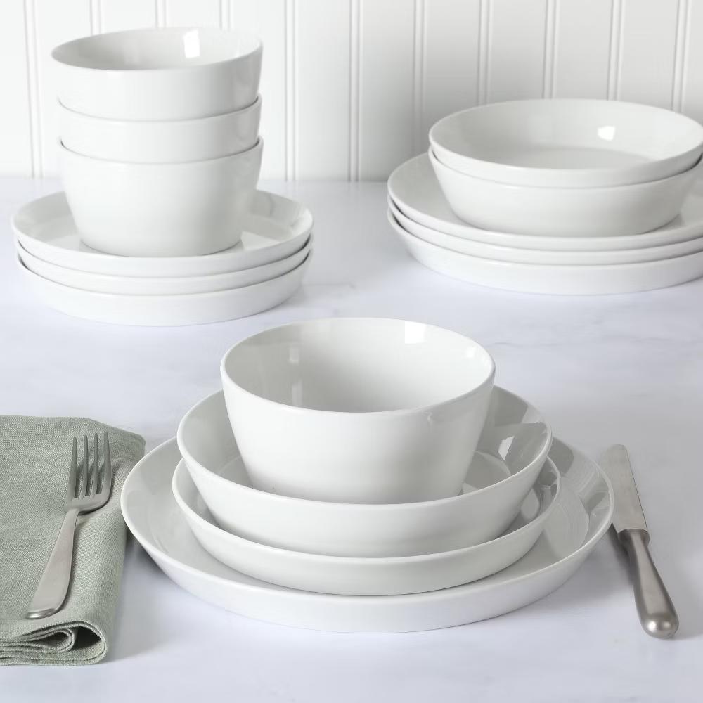 Martha Stewart Selma Chip & Scratch Resistant Dinnerware Set, Plates and Bowls Dishes Set - Image 4