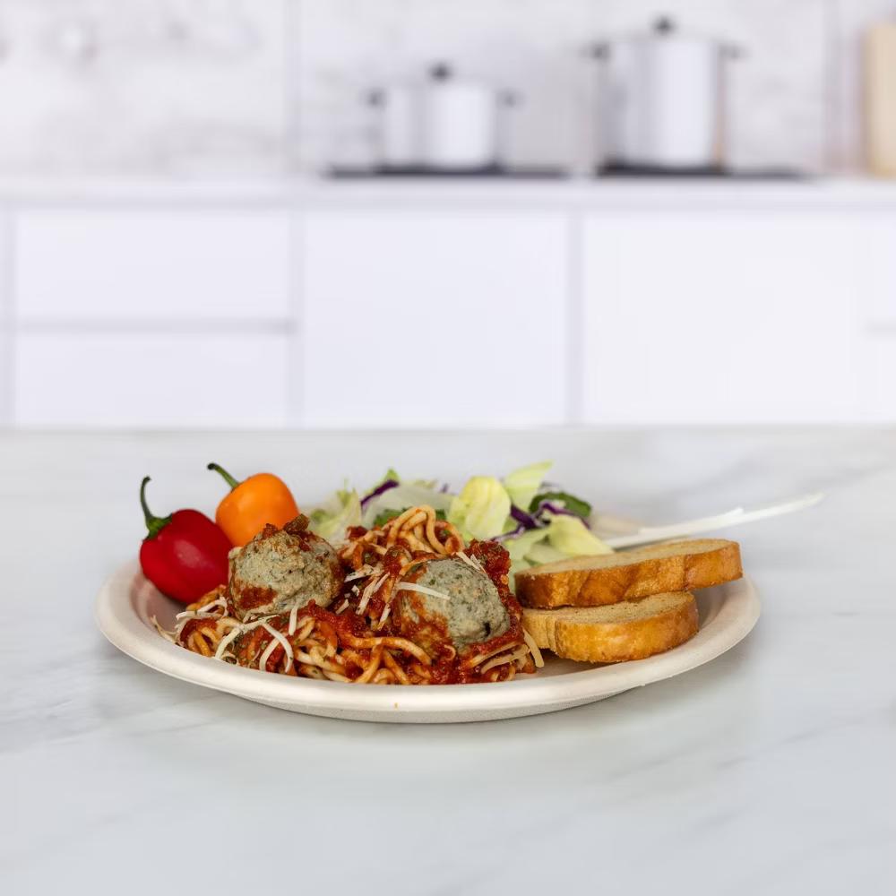 Compostable Fiber Disposable Plates 10" - Natural - 20ct - Image 6