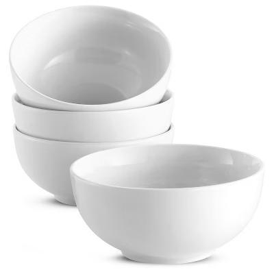 Kook Ceramic Cereal Bowls, 20 oz, Set of 4, White - Image 5
