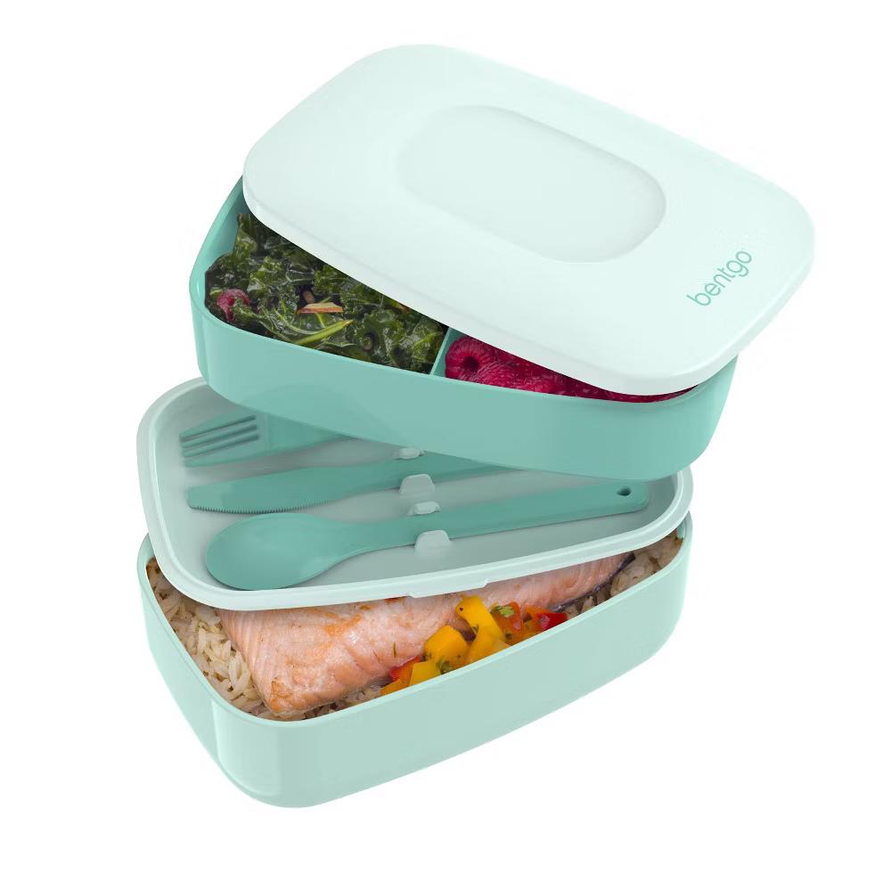 Classic All-in-One Stackable Lunch Box Container with Built in Flatware - Image 41