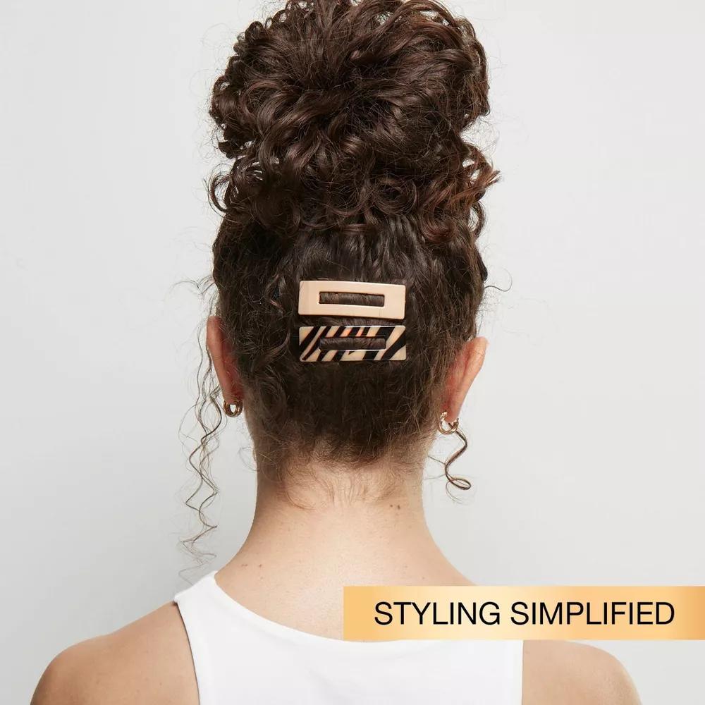 Large Rectangle Fashion Snap Clips - Assorted Colors - All Hair - 4pcs