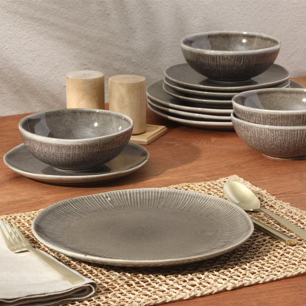 Sandy Pines Stoneware 12 Piece Reactive Glaze Dinnerware Set - Service for 4 - Image 6