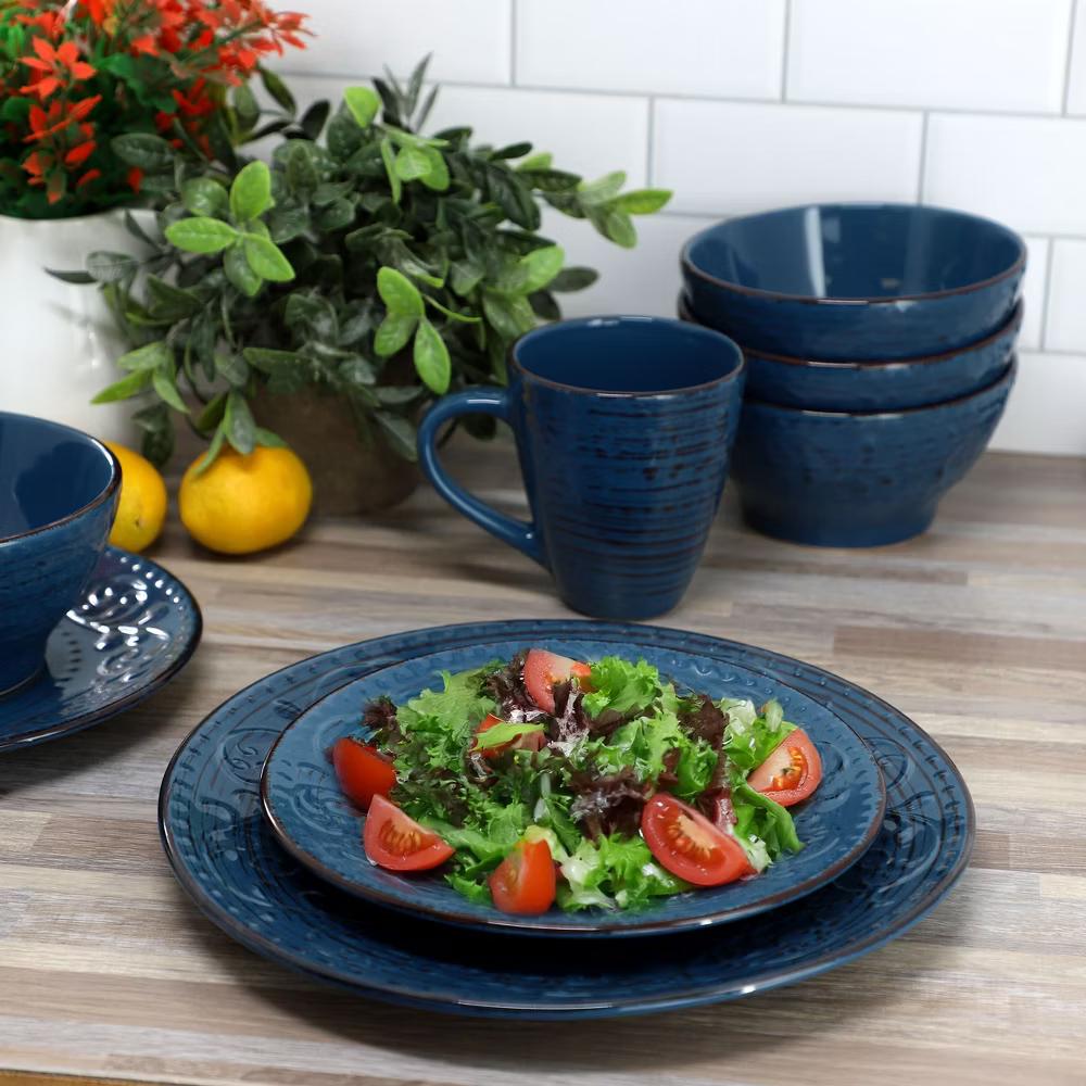 Malibu Sea Glass 16-Piece Dinnerware Set in Dark Green - Image 5