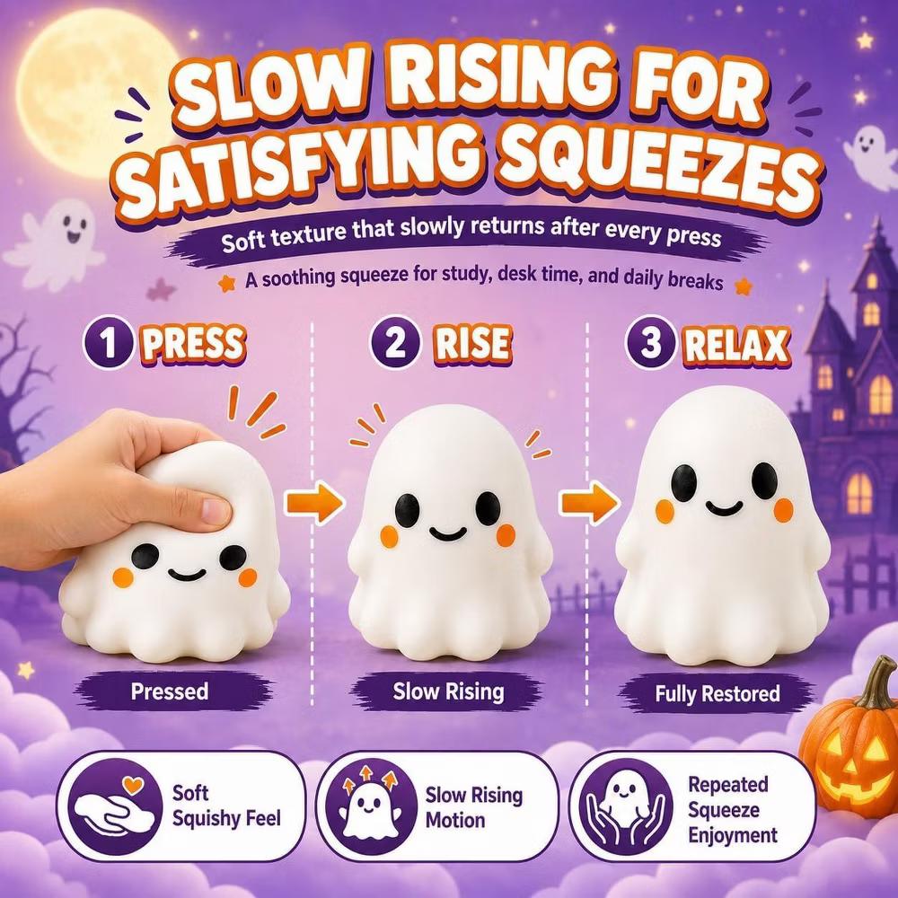 Link Large Ghost Squishy Sensory Fidget Toy 5.7inch - Image 3