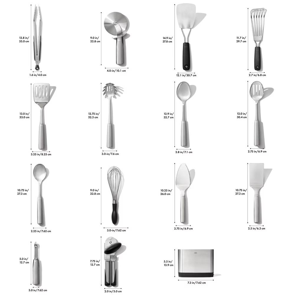 Steel 15pc Kitchen and Table Tool Set - Image 4