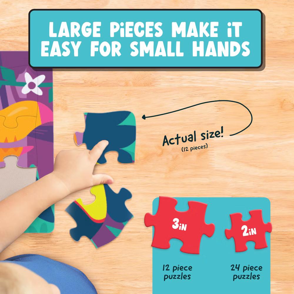 Wooden Tray Puzzle 10 Pack Kids Puzzle Set Ages 3+ - Image 2