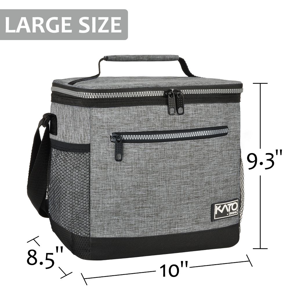 9.3" Insulated Lunch Bag with Water Bottle Pocket, Leakproof 20 Cans Lunch Tote with Front Zipper Pocket, Zipper Closure Lunch Box - Image 17