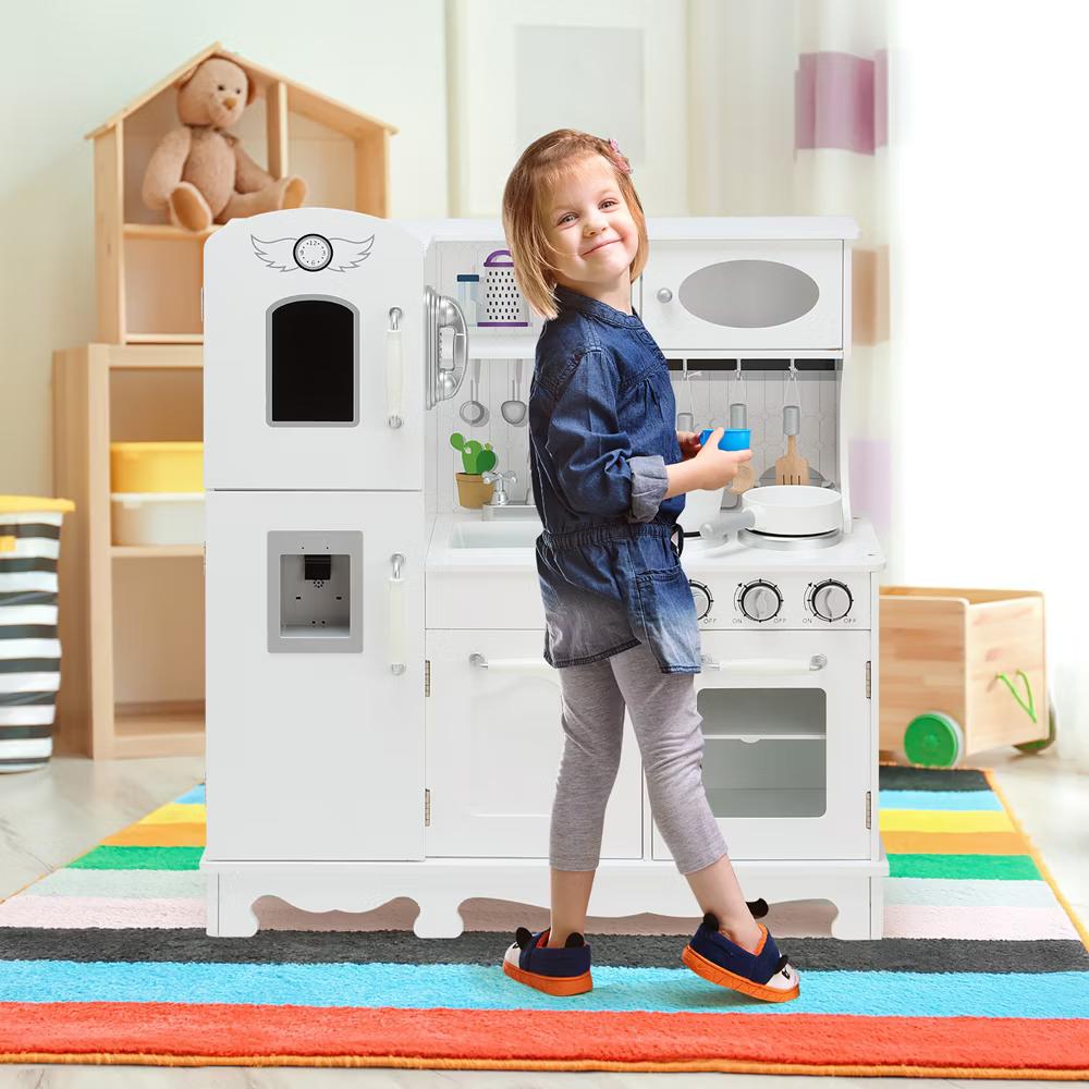 Play Kitchen Pretend Play Cookware Set Toys for Kids w/ Water Dispenser - Image 2