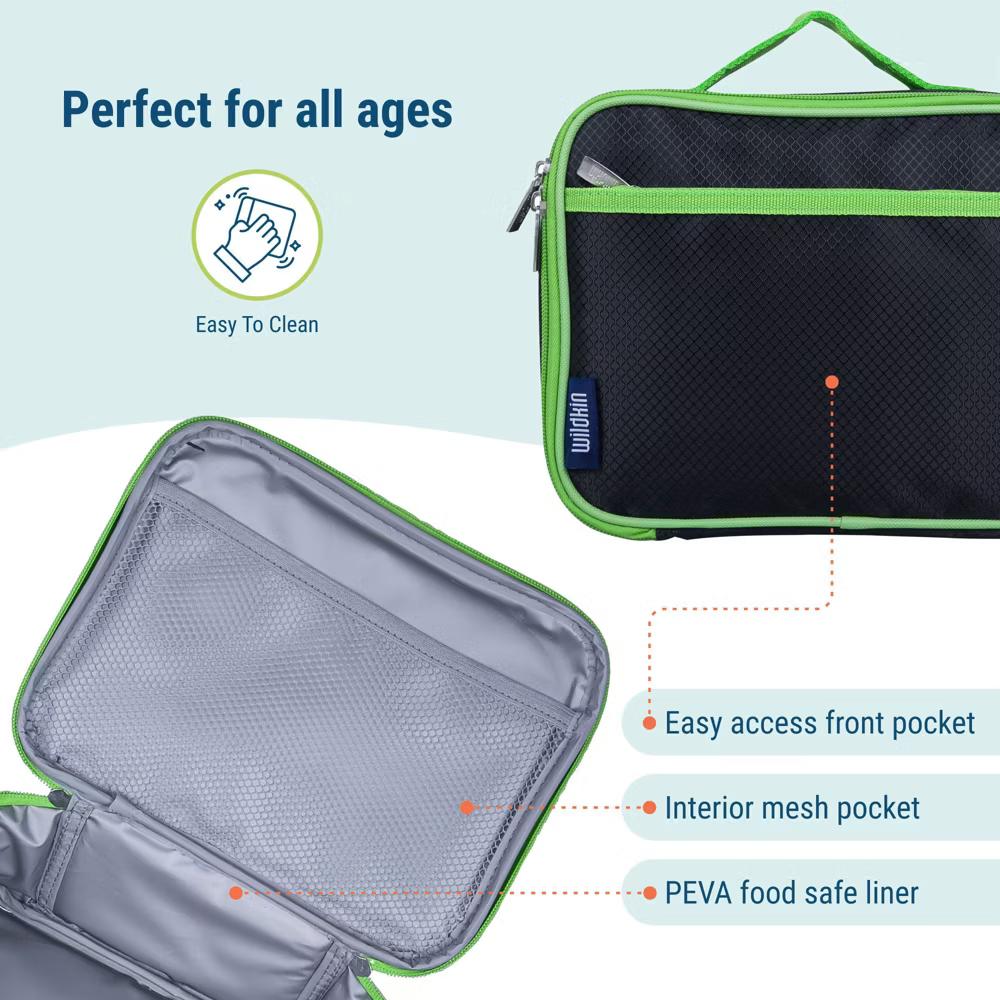 Wildkin Kids Insulated Lunch Box in Solid Colors – Durable and Reusable for School & Travel - Image 58