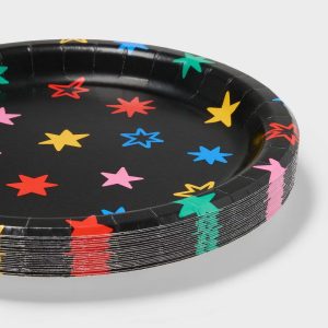 20ct Rainbow Stars Snack Paper Plates