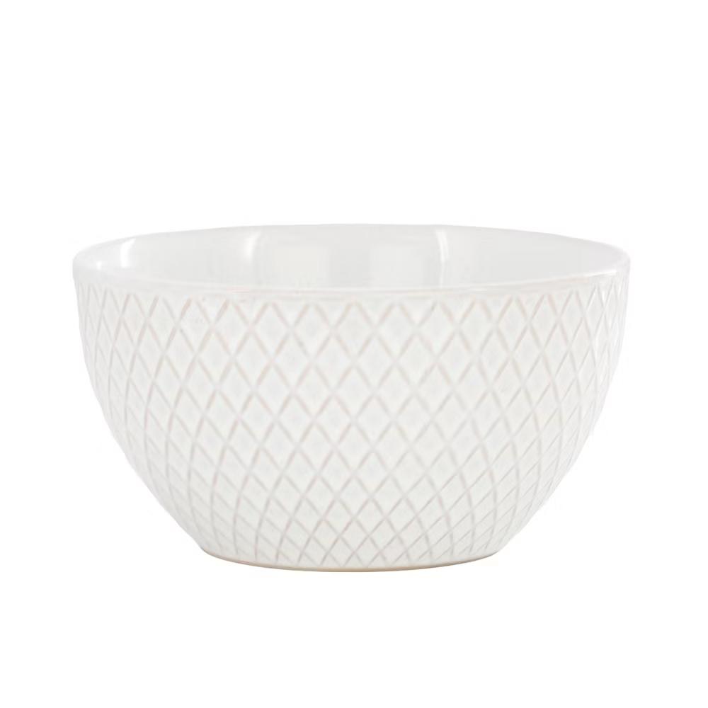 Earlhart 2 Piece 6 Inch Ribbed Stoneware Cereal Bowl Set in White - Image 5