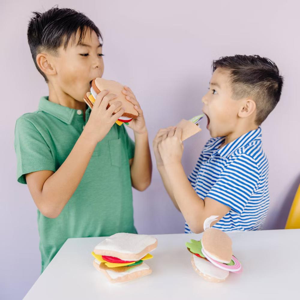 Felt Food Sandwich Play Food Set (33pc): Creative Kitchen Accessories, Educational Pretend Play - Image 7
