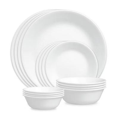 16pc Winter Frost White Dinnerware Set: Microwave & Dishwasher Safe, Service for 4, Includes Plates & Bowls - Image 8