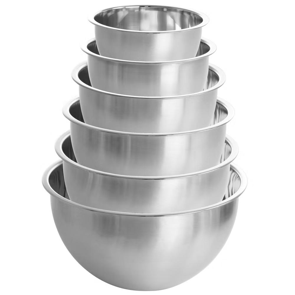 MegaChef 14 Piece Stainless Steel Measuring Cup and Spoon Set with Mixing Bowls - Image 4