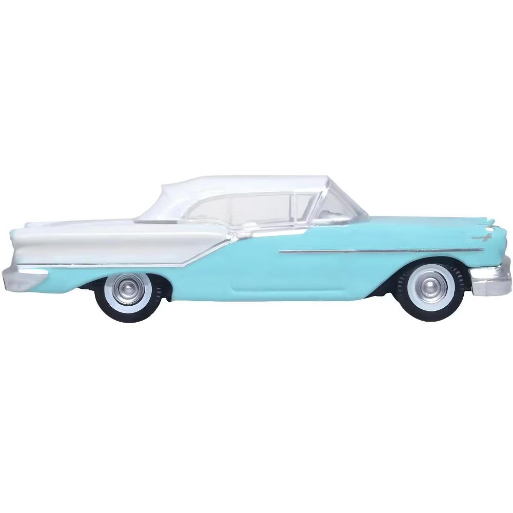 1957 Oldsmobile 88 Convertible (Top-Up) Banff Blue and Alcan White w/White 1/87 (HO) Scale Diecast Model Car - Image 2
