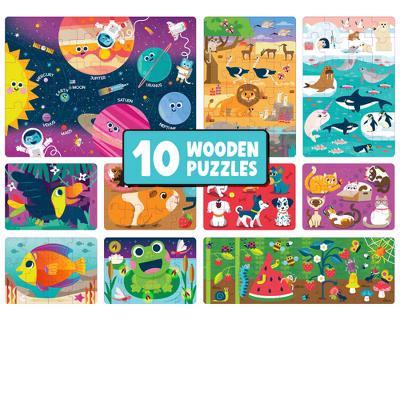 Wooden Tray Puzzle 10 Pack Kids Puzzle Set Ages 3+ - Image 4