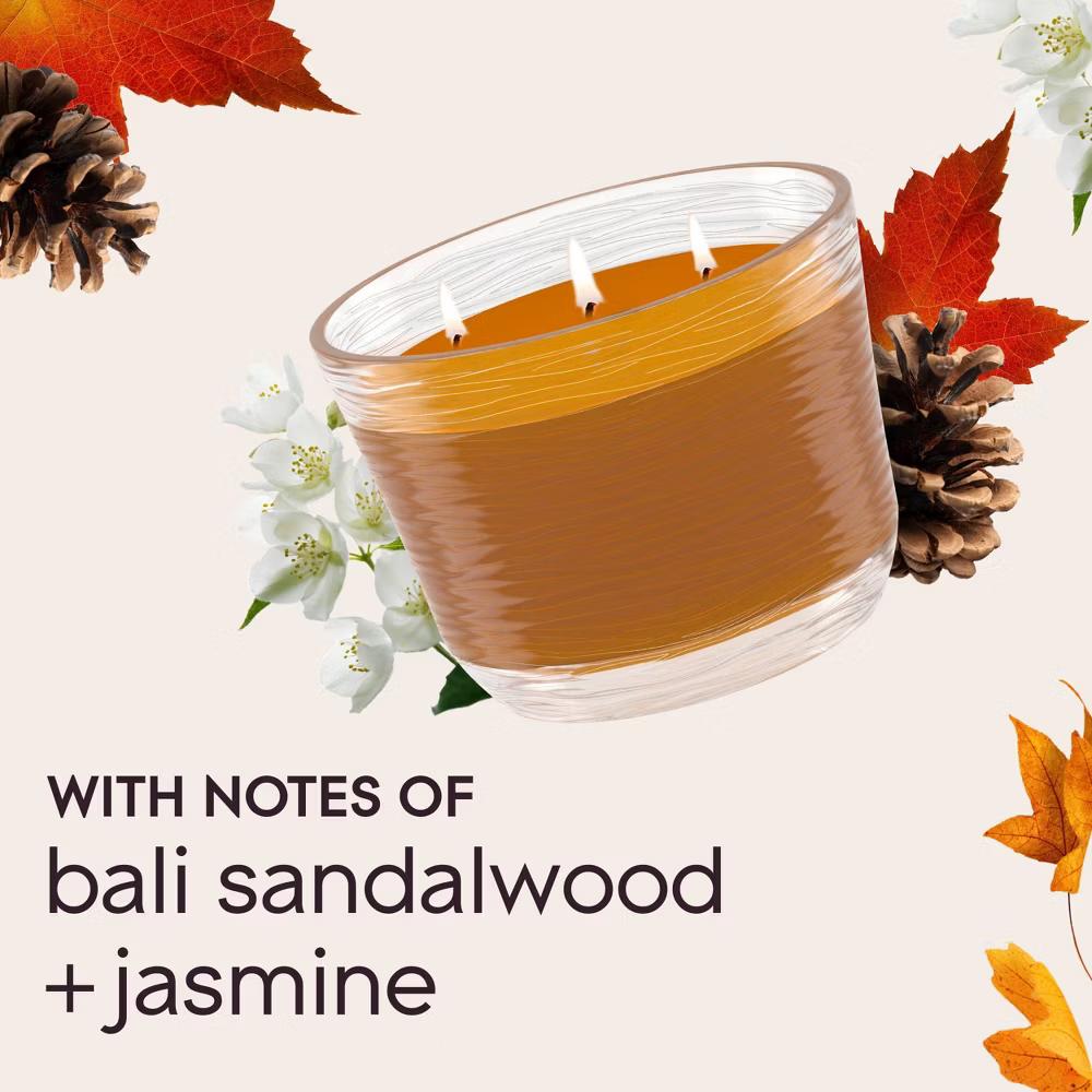Glade 3 Wick Scented Candle in Glass Jar - Cashmere Woods - 6.8oz: Indoor Use, Jasmine, Sandalwood, Musk, 30-Hour Burn Time - Image 4