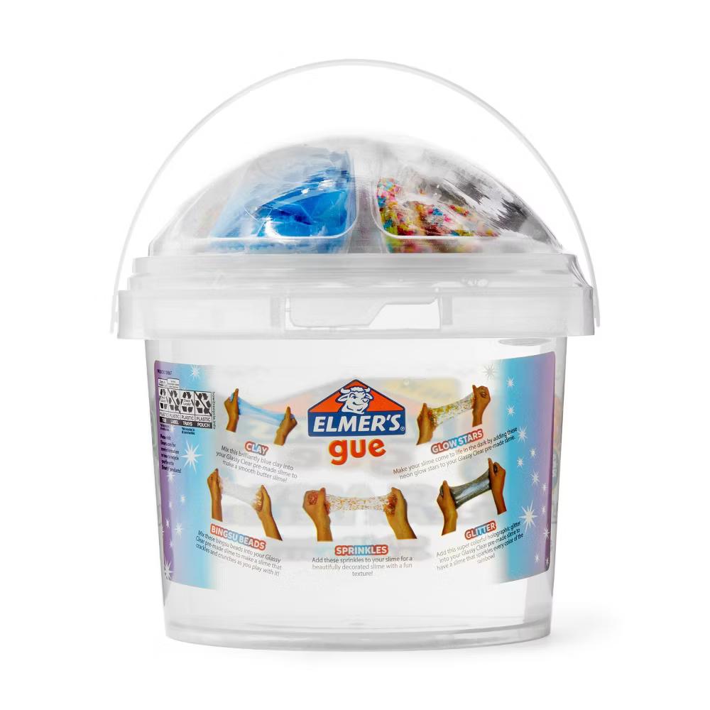 Elmer's Gue 3lb Glassy Clear Deluxe Premade Slime Kit with Mix-Ins: Sensory Development, Storage Container, Ages 3+