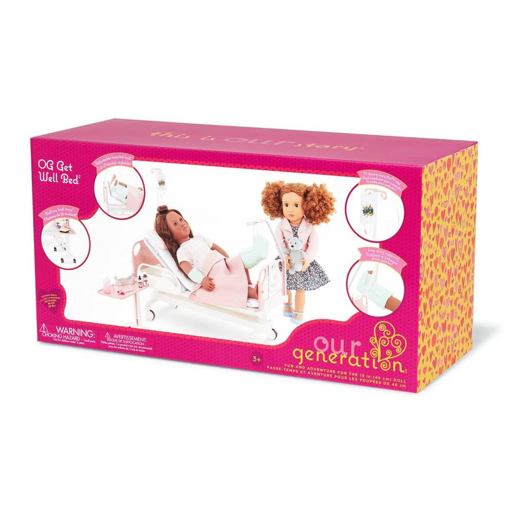 Adjustable Hospital Bed & Doctor Set for 18" Dolls - Get Well Bed - Image 7