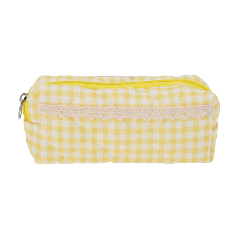 1 Pc Plaid Lace Style Drawstring Makeup Bag for Vacation Polyester - Image 33