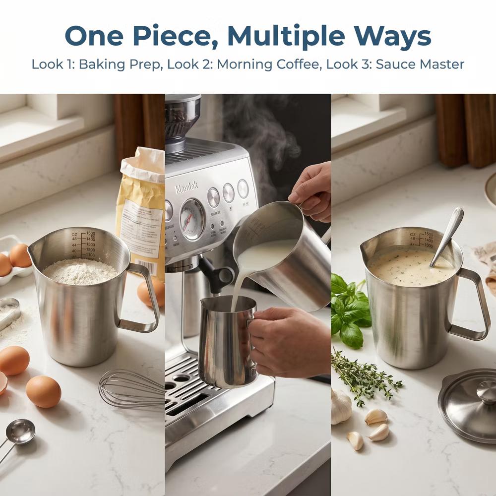 Measuring Cup, 1 Cup Stainless Steel Measuring Cup with Easy Read Lines for Baking Recipes - Image 20