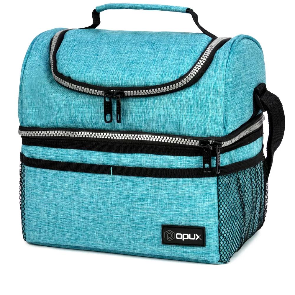 Double Decker Lunch Box Men Women, Insulated Leakproof Cooler Bag Adult Work, Dual Compartment Pail Tote Boys Girls Kids - Image 100
