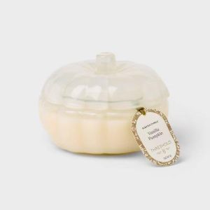 2 Wick Glass Small Glass Fall Pumpkin Candle Vanilla Pumpkin Jar