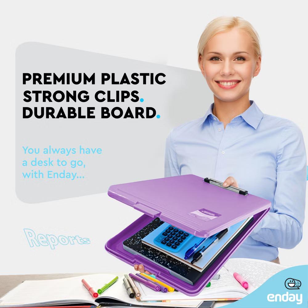 Clipboard with Storage, Letter Size Storage Clipboard with Compartments Case for Nurse Teachers Plastic Translucent Holds 100 Sheets - Image 35