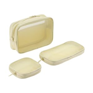 Travel Mesh Makeup Bag with Zipper 3 Pcs