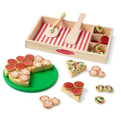 Pizza Party Wooden Pretend Play Food Set With 36 Toppings, Preschool Toy - Image 8