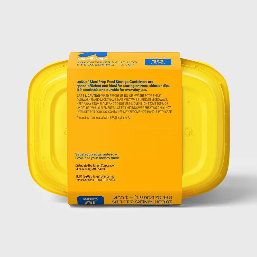 Food Storage Containers Deli/Snack - 8oz/10pk - Yellow