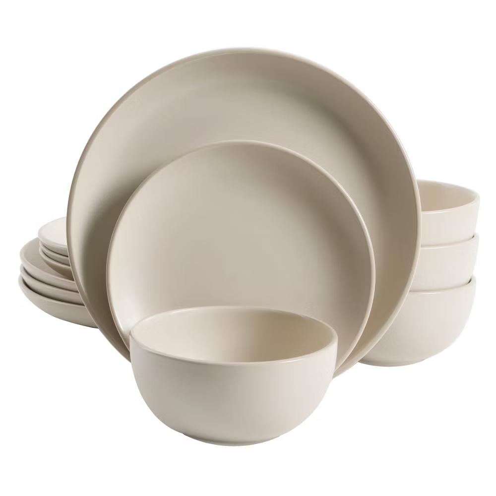 Rockaway 12 piece Dinnerware Set, Plates and Bowls Service for 4 - Image 14