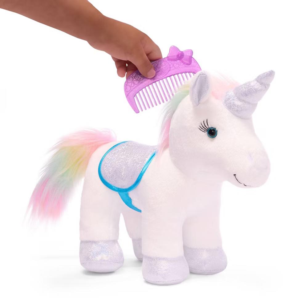 Pucci Pals Stuffed Toy Rainbow Glam Bag & Sparkly Unicorn Plush Animal for Toddlers