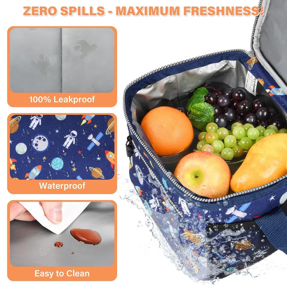 Insulated Small Lunch Bag for Adult Kid, Leakproof Reusable Lunch Cooler Bag with Adjustable Shoulder Strap, Kids Portable Lunch Box - Image 46