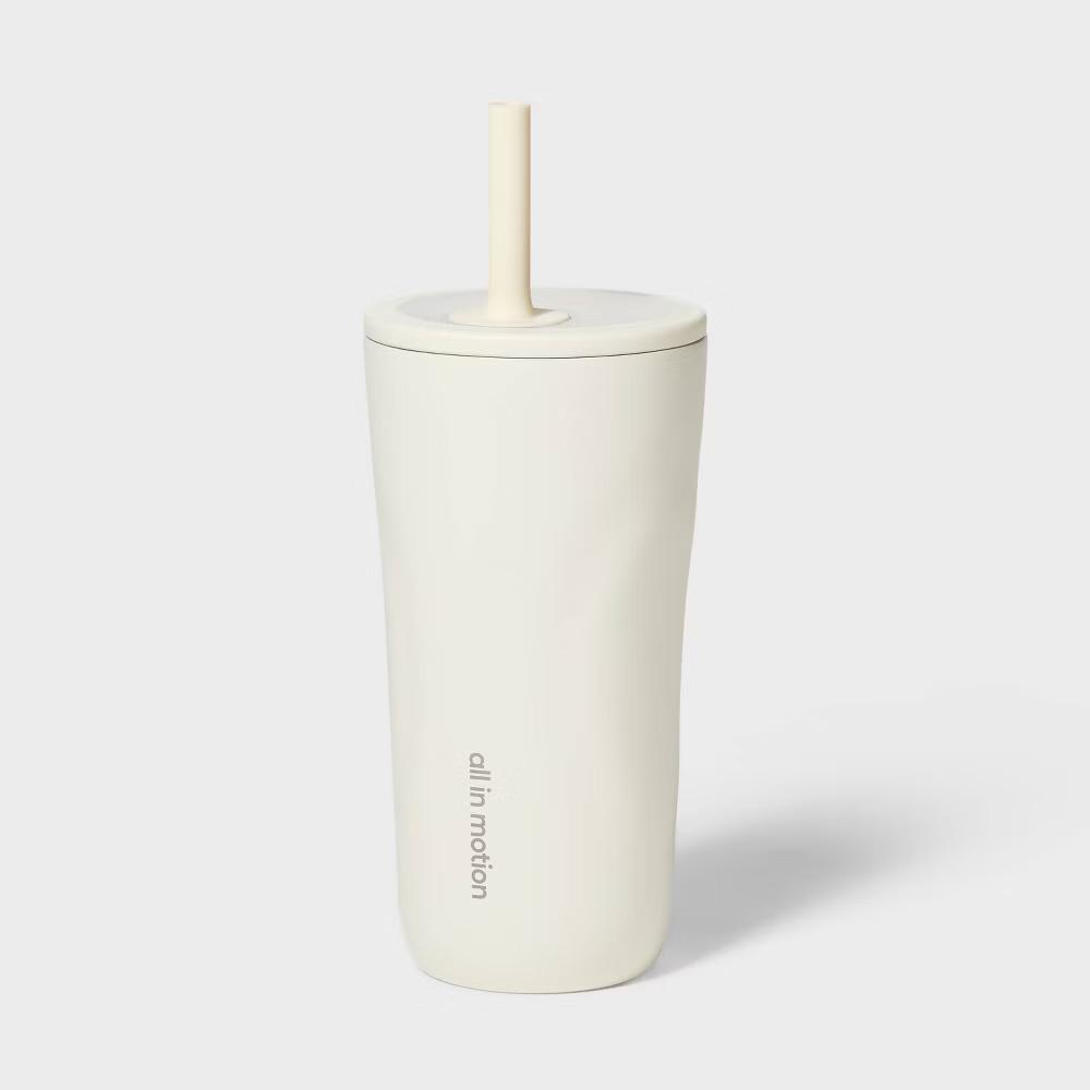 20 fl oz Stainless Steel Tumbler with Straw - Image 15