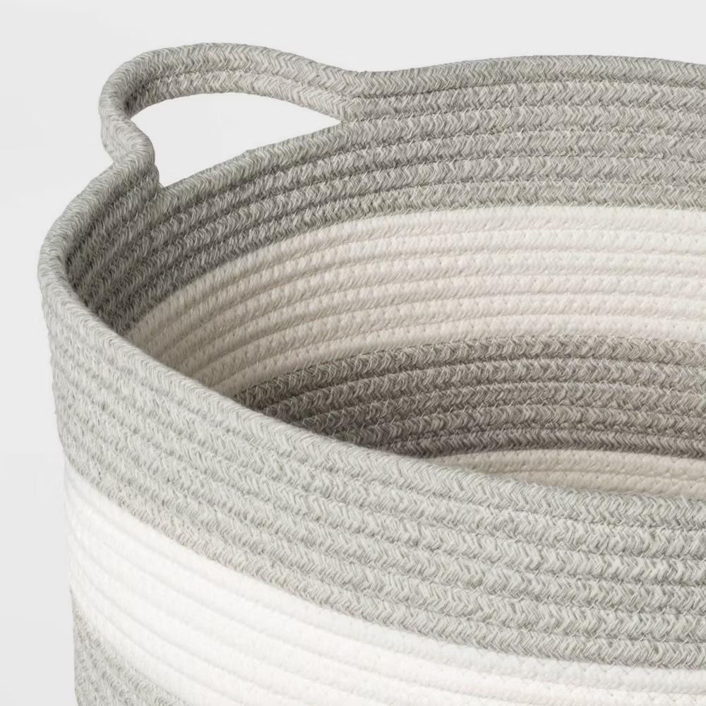Striped Coiled Kids' Rope Basket - Image 15
