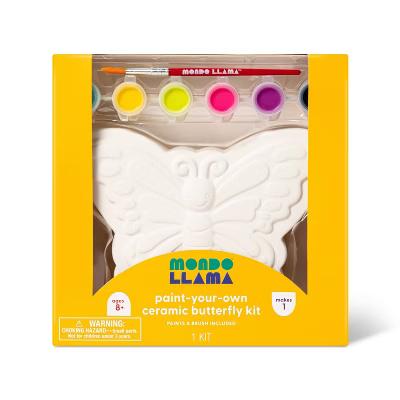 Paint-Your-Own Ceramic Butterfly Craft Kit - DIY Art Kit with Paint & Brush, Ages 8+ - Image 2