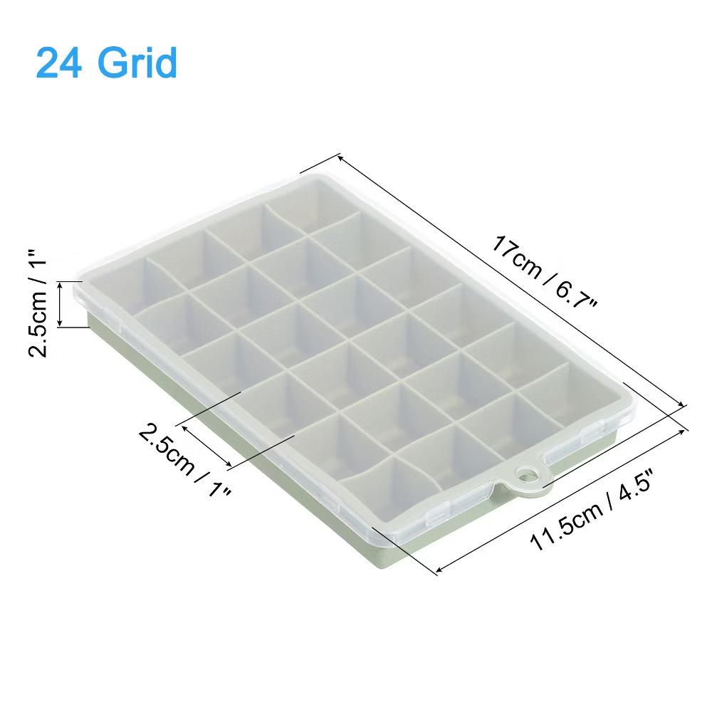 Square Silicone Ice Cube Tray with Lid for Freezer 24 Cube Per Trays 2 Pcs - Image 7