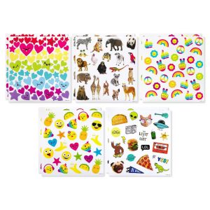 Large Sticker Variety Pad/Goofy Animals/Rainbows/and Emojis 362ct - 10-Sheets