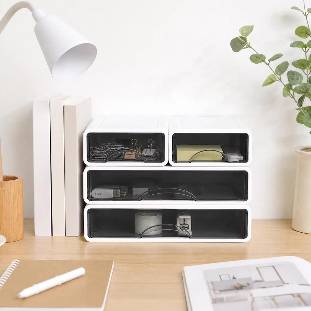 Stackable Storage Drawer with Dividers, Transparent PP Material Desktop Organizer, Durable Thickened Storage Container - Image 34