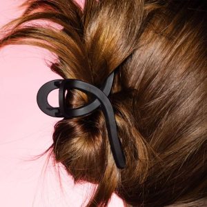 Looped In Claw Clips for Fine Hair - Black/Cream - 2ct