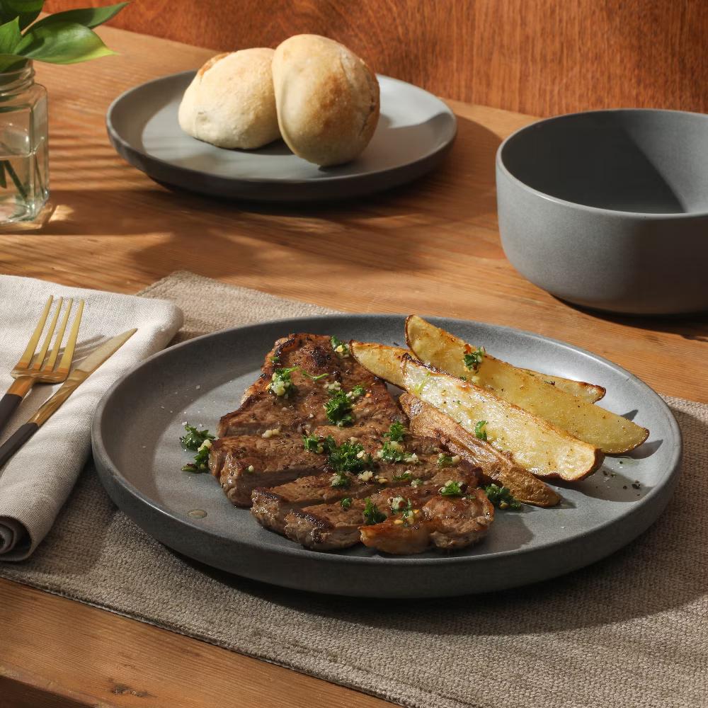 Pasco 12 Piece (Service for 4) Plates and Bowls Reactive Glaze Dishes Stoneware Ceramic Dinnerware Set - Image 8