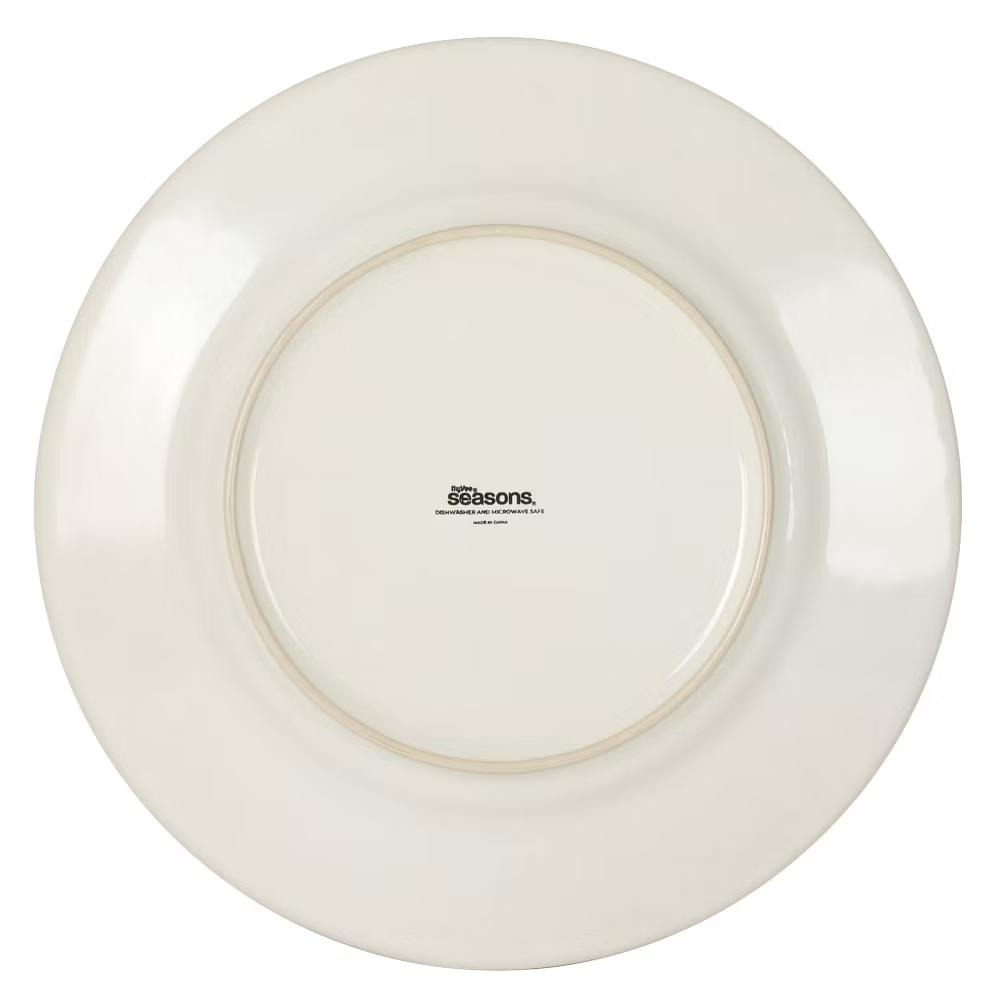 Soleil 12 Piece Linen White Stoneware Dinnerware Set for 4, Plates and Bowls Set with Dinner Plates, Salad Plates and Bowls - Image 3
