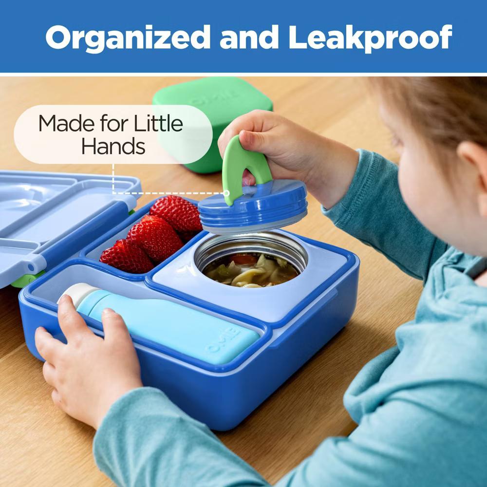 OMIEBox Insulated Bento Lunch Box with Leakproof Thermos Food Jar 3 Compartments - Image 4