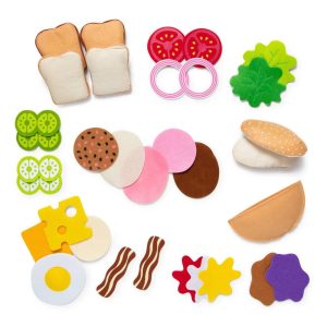 Felt Food Sandwich Play Food Set (33pc): Creative Kitchen Accessories, Educational Pretend Play