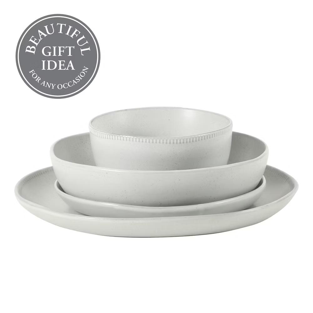 Menlo Park 16-Piece Stoneware Dinnerware Set – Reactive Glaze, Embossed Plates and Bowls, Service for 4 - Image 11