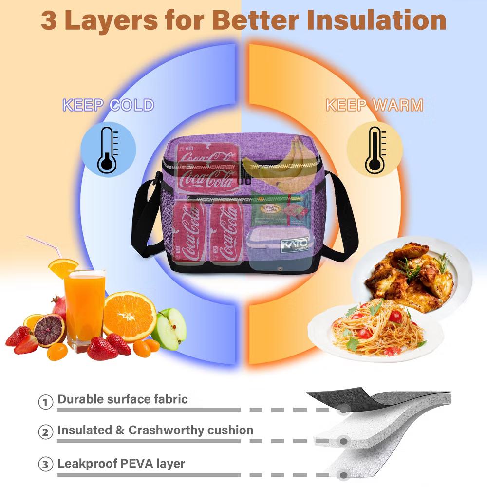 Insulated Small Lunch Bag for Adult Kid, Leakproof Reusable Lunch Cooler Bag with Adjustable Shoulder Strap, Kids Portable Lunch Box - Image 41