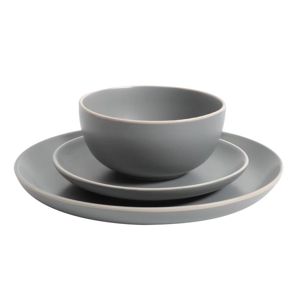Rockaway 12 piece Dinnerware Set, Plates and Bowls Service for 4 - Image 7